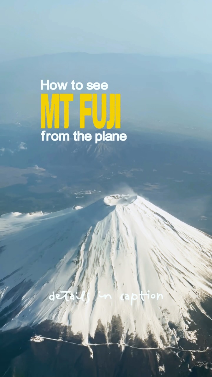 ✈️ How to see Mt Fuji from your plane window - here are a few tips if you’re flying to/from Tokyo and want to catch this view:

🪟 Get a window seat - obviously 😂 and ideally not directly over the wing.

📍 Haneda is your best bet if seeing Fuji - there are several flight paths that pass relatively close to the mountain. Narita is farther away. 

↔️ Don’t blindly follow the “west = right / east = left” advice! You’ll find loads of conflicting information online, because the side Fuji appears on depends on the actual flight path.

🗺️ MOST IMPORTANT: Check your specific flight path before choosing your seat. Compare your route using platforms such as Flightradar24, FlightAware, and FlightRadar.live. 

>> You can look up the same flight on previous days to see which route it typically takes. JAL’s Mt Fuji route guide can also be helpful. Keep in mind that the exact route may change depending on weather, air traffic, runway use, and other conditions.

❄️ Winter is a great time to try cos Fuji is usually snow-capped and the air tends to be clearer.

☀️ And finally, pray for clear skies 🙏 because even the perfect seat won’t help if Fuji is hiding behind clouds.

I flew Haneda → Kuala Lumpur and happened to have a left-side window seat when this appeared underneath us. 🥹 
This was filmed in March. 

Save this for your next Japan trip! 🇯🇵

[fujisan, Mount Fuji, best view, Japan travel tips]
