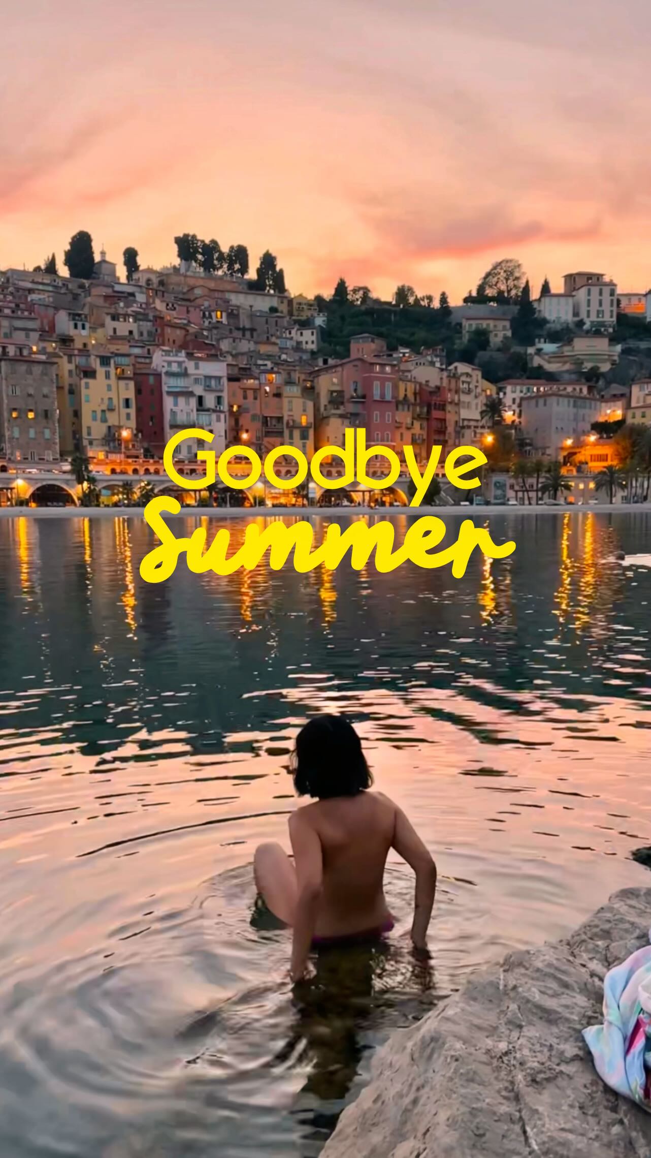 Mine was in Menton, south of France 🥹

We had gone swimming in the afternoon but went back at sunset for the view. Wasn’t planning on swimming again but the glimmering water looked so inviting and magical, it felt wrong not to get in especially when I had the whole place to myself 😃

📍 Menton, France

#southoffrance🇫🇷 #mentonfrance #cotedazurnow #frenchrivieralife