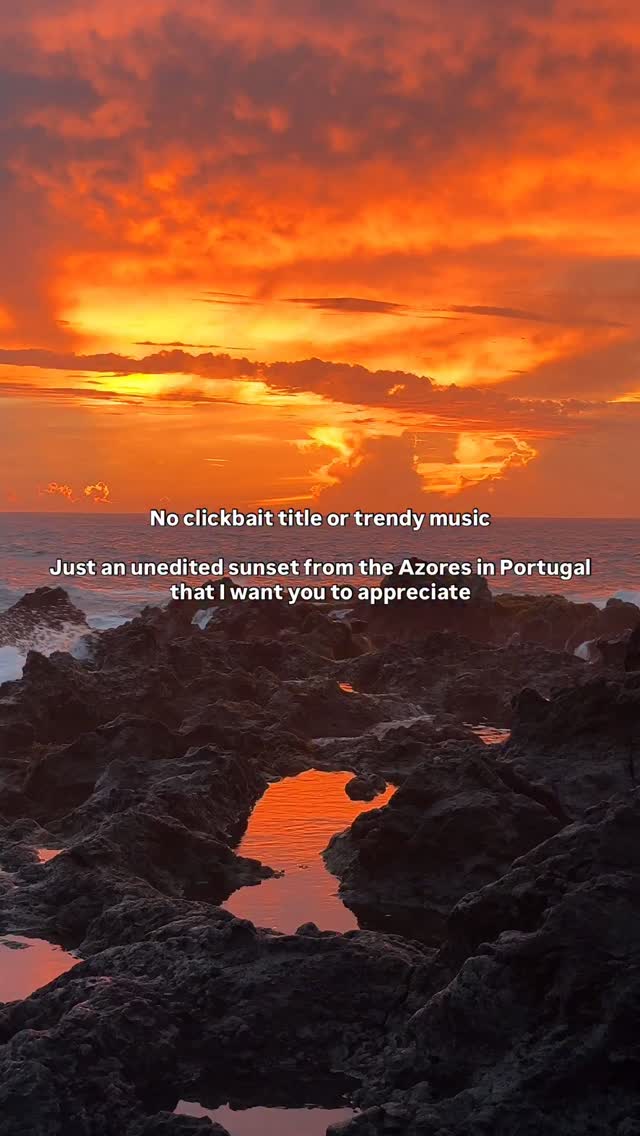 Nature is beautiful 💛 

📍 São Miguel island, Azores, Portugal

[video of an incredible fiery sunset in the volcanic island of Sao Miguel in the Azores archipelago in Portugal]