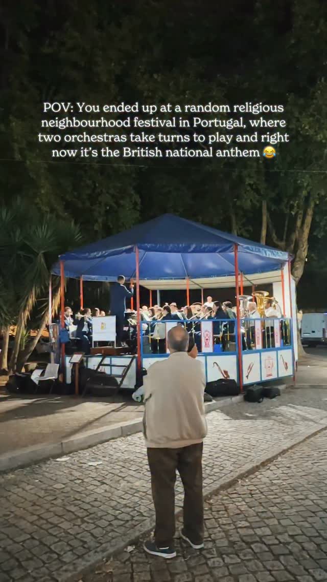Ok so the festival is called “Festa Em Honra do Nosso Senhor dos Aflitos” .. which translates to “Festival in Honour of Our Lord of the Afflicted” 👀 

📍 Valadares, Portugal

The orchestras played some other cool music too like a Queen medley and popular movie soundtracks 🎵